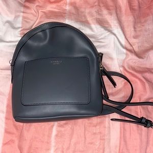Grey leather backpack